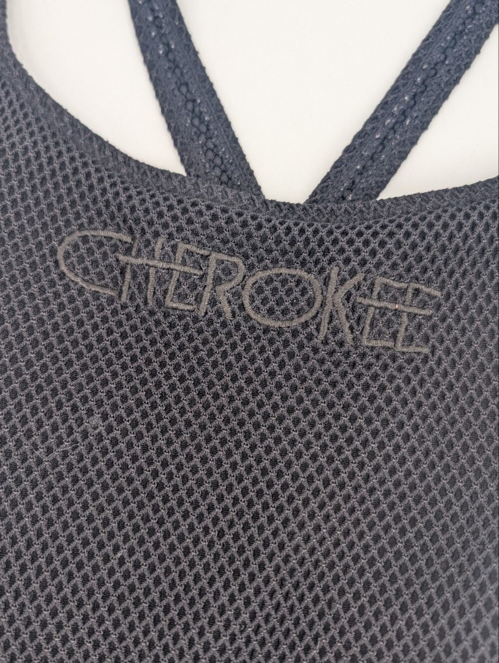 Vintage 90s Cherokee One Piece Mesh Fishnet Swimsuit Cheeky High Waist Size 10 - Picture 4 of 12